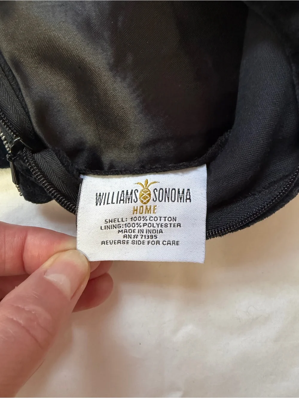 2 Williams Sonoma Black Beaded Pillow Covers 14” x 14” Hand-bided Glass